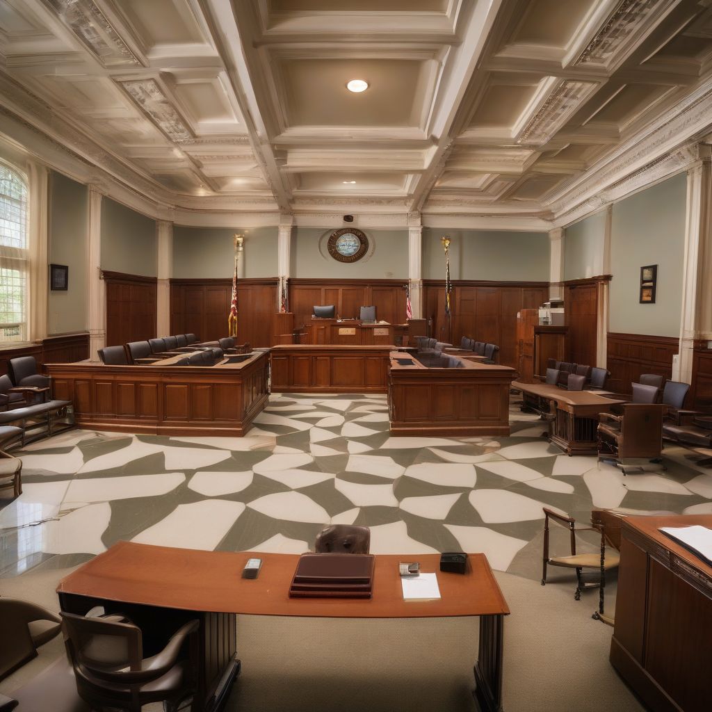 Interior of a Maryland courtroom